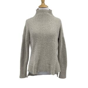 Tahari Sweater Womens XS Extra Small Putty Boucle High Low Mock Neck Pullover